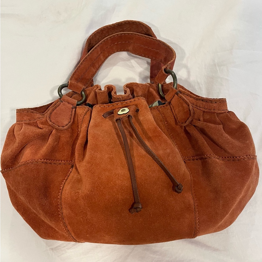 RARE*VINTAGE LUCKY BRAND SUEDE HOBO  HANDBAG*FULLY LINED POCKETS*BOHO*EXC CO